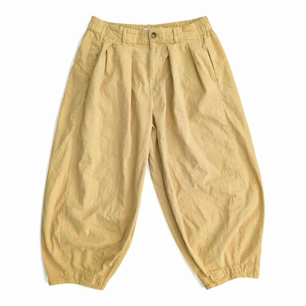 We The Free Ridley Mustard Pleated Wide-Leg Harem Jeans Oversized